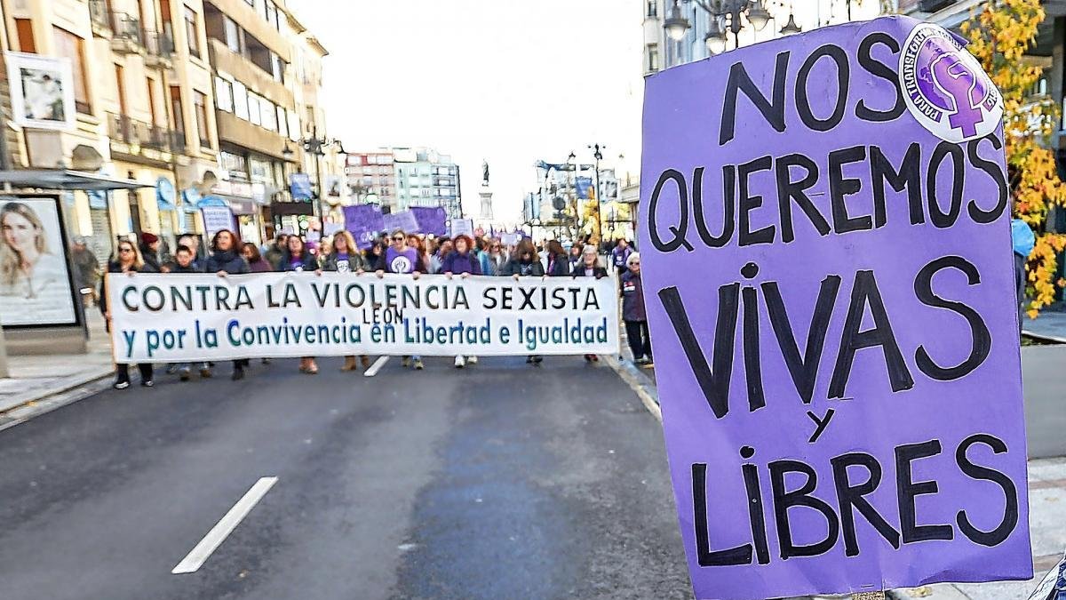 Manifestación contra la violencia machista, en una imagen de archivo.-E. M.