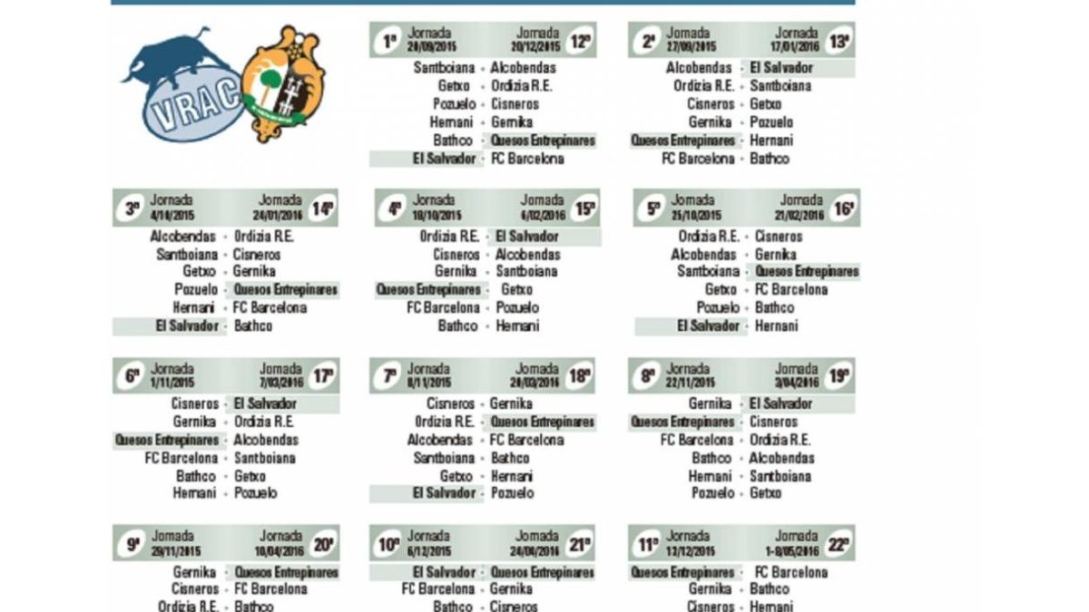 Calendario división de honor temporada 2015-2016-El Mundo de Castilla y León