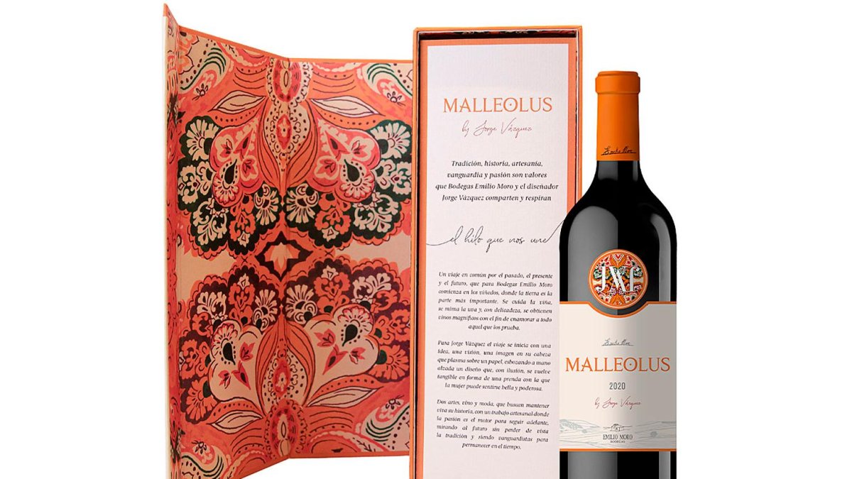 Nuevo pack de 'Malleolus' de Bodegas Emilio Moro de edición limitada, creado por el diseñador gallego Jorge Vázquez. E. M.
