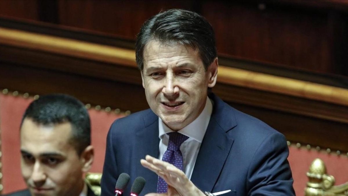 Guiseppe Conte, en el senado-GIUSEPPE LAMI