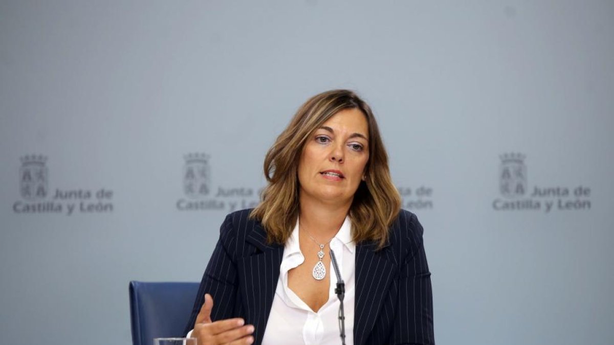 La consejera de Agricultura y Ganadería y portavoz de la Junta de Castilla y León, Milagros Marcos, comparece en rueda de prensa posterior al Consejo de Gobierno.-ICAL
