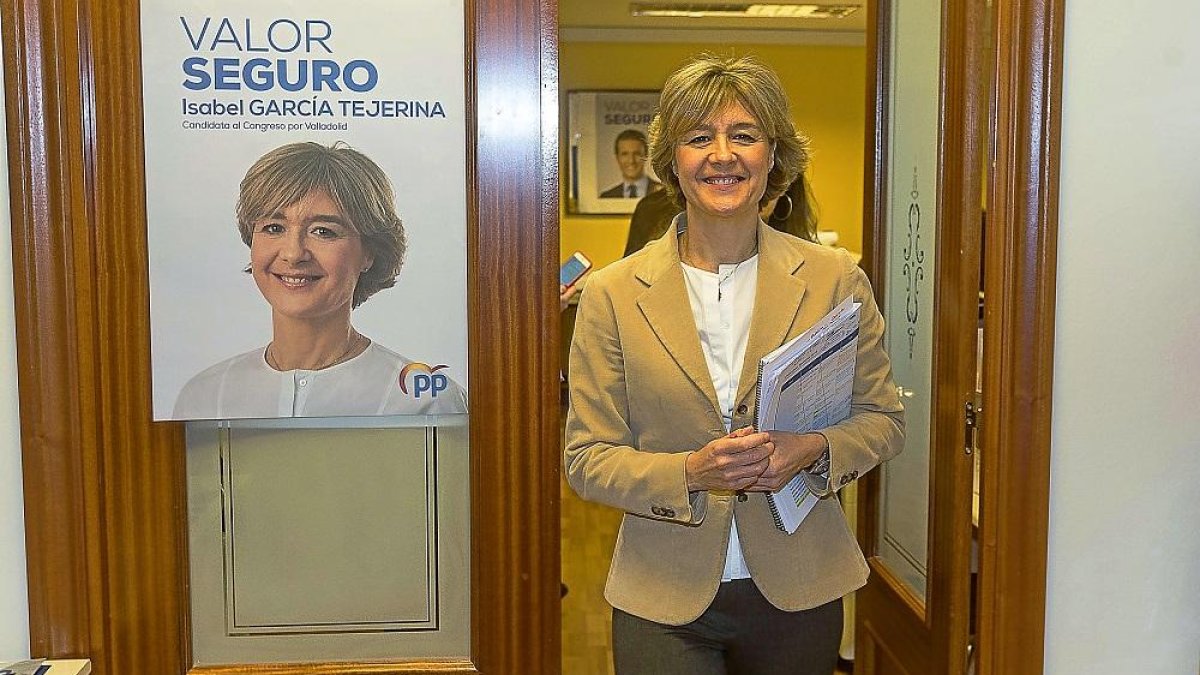 La candidata del PP al Congreso por Valladolid Isabel García Tejerina presenta el programa y la campaña electoral de su partido.-ICAL