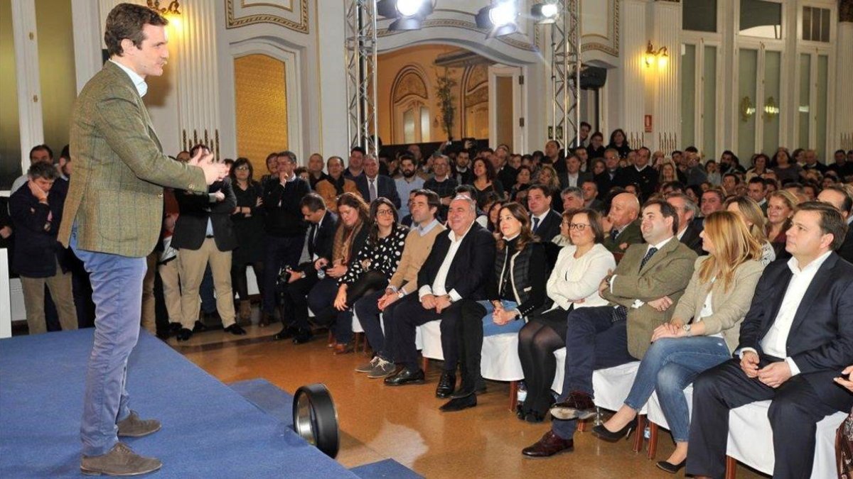 Pablo Casado, esta mañana, en presentación de candidatos del PP en Castilla La Mancha-EFE