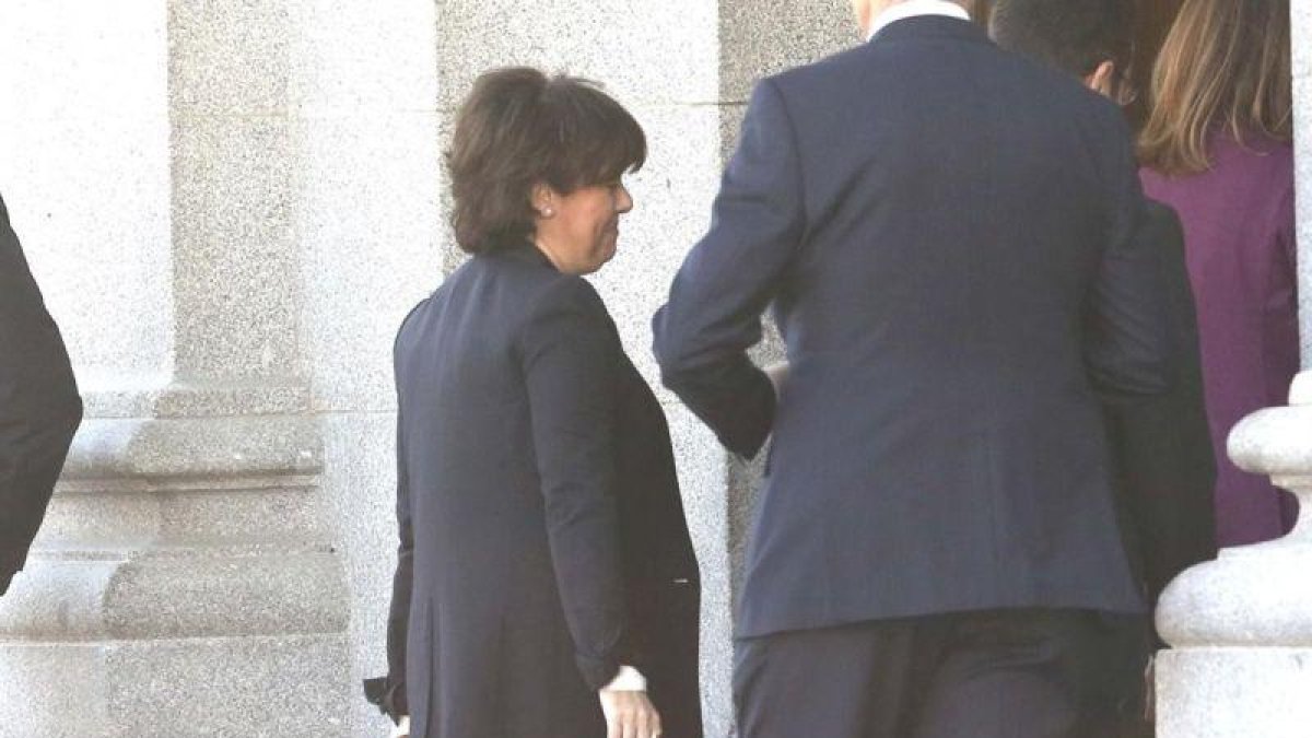 Soraya Sáenz de Santamaría a su llegada al Supremo.-DAVID CASTRO