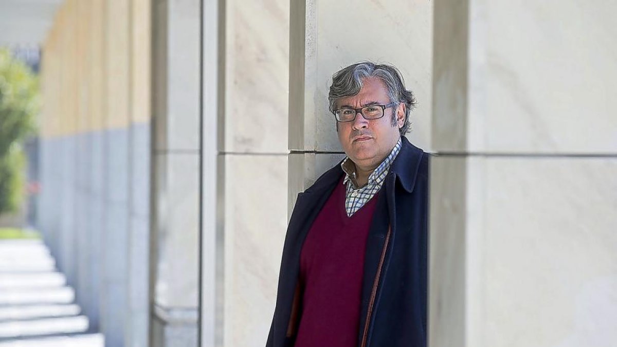 El escritor Juan Manuel de Prada ayer en Valladolid, donde presentó su última novela.-PABLO REQUEJO