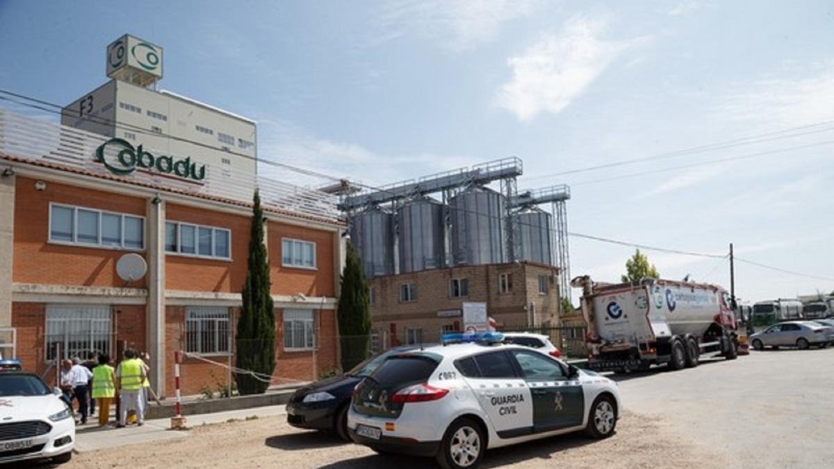 Un trabajador de unos 50 años de edad ha falledido esta mañana tras ser atropellado por un camión dentro de las instalaciones de la cooperativa agraria Cobadú, en Moraleja del Vino (Zamora)-J. L. LEAL / ICAL