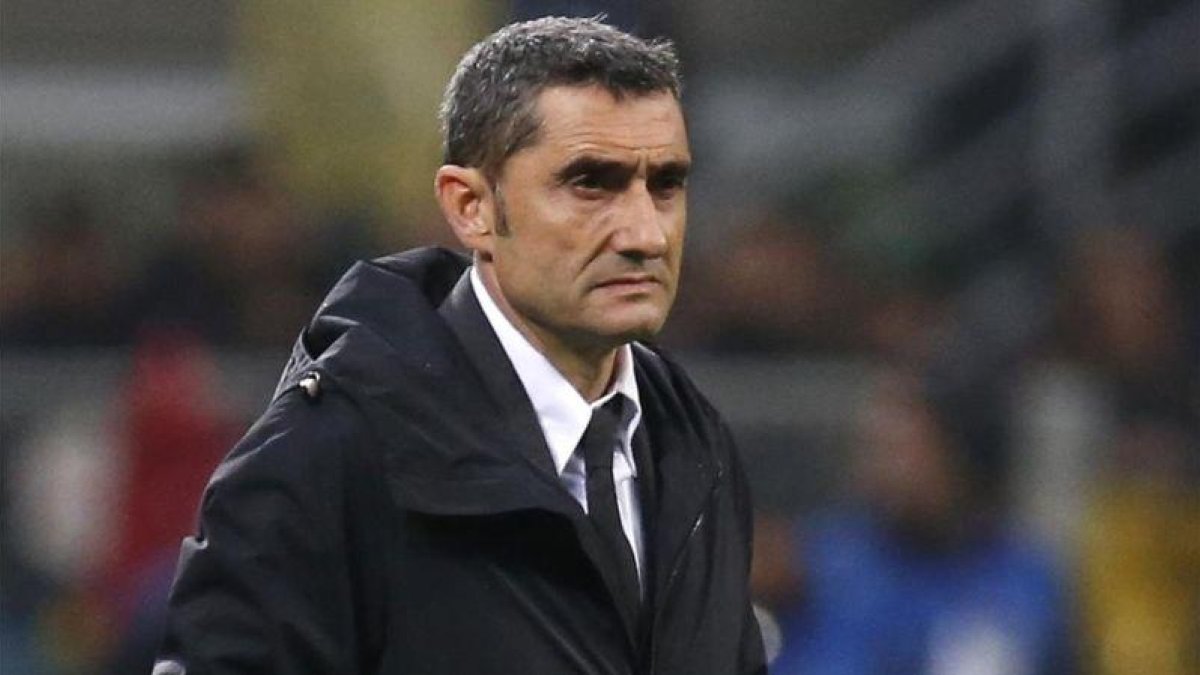 Valverde durante el Inter-Barça.-AP / ANTONIO CALANNI