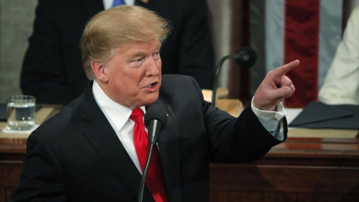 Trump en su segundo discurso sobre el Estado de la Unión.-REUTERS