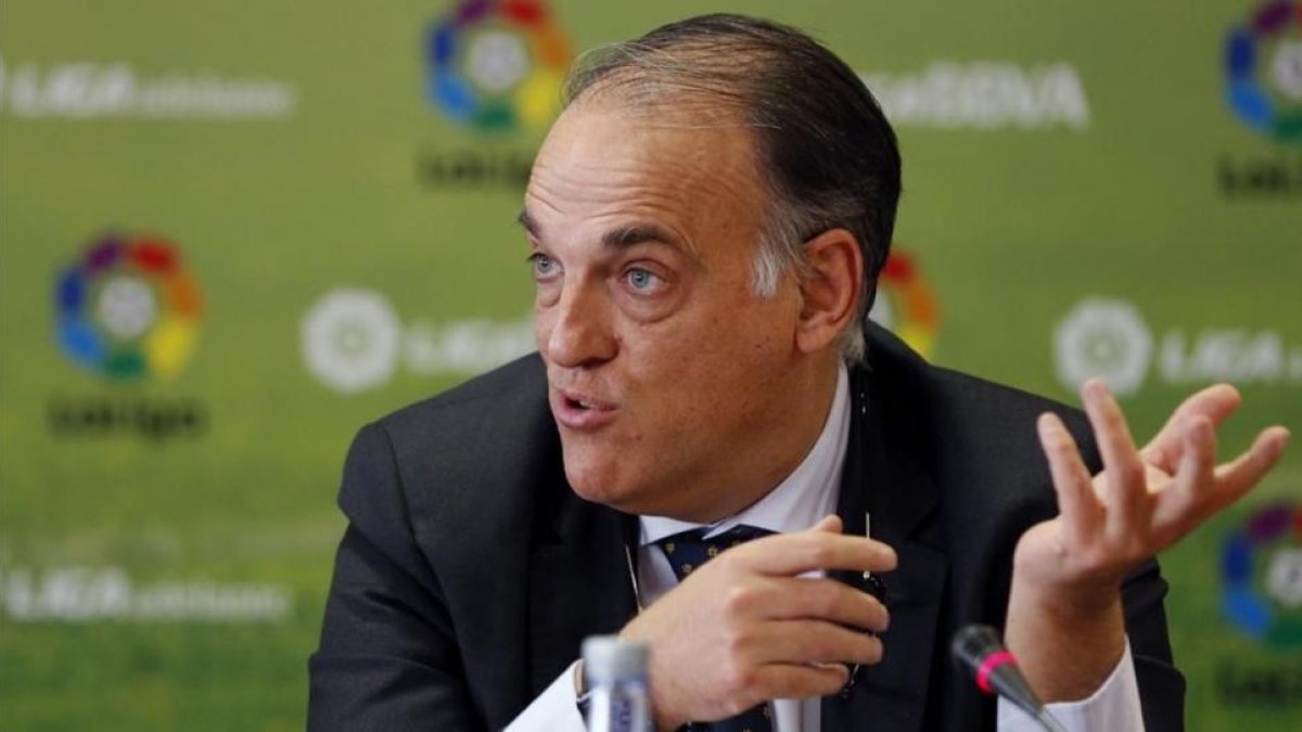 Tebas está seguro del amaño del partido Espanyol-Osasuna de hace dos temporadas.-EFE