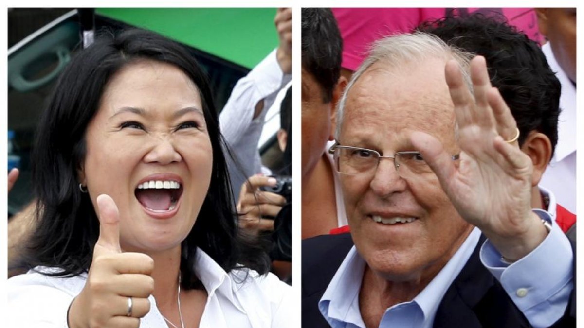 Keiko Fujimori (izquierda) y Pedro Pablo Kuczynski, candidatos a la presidencia de Perú.-REUTERS / MARIANA BAZ