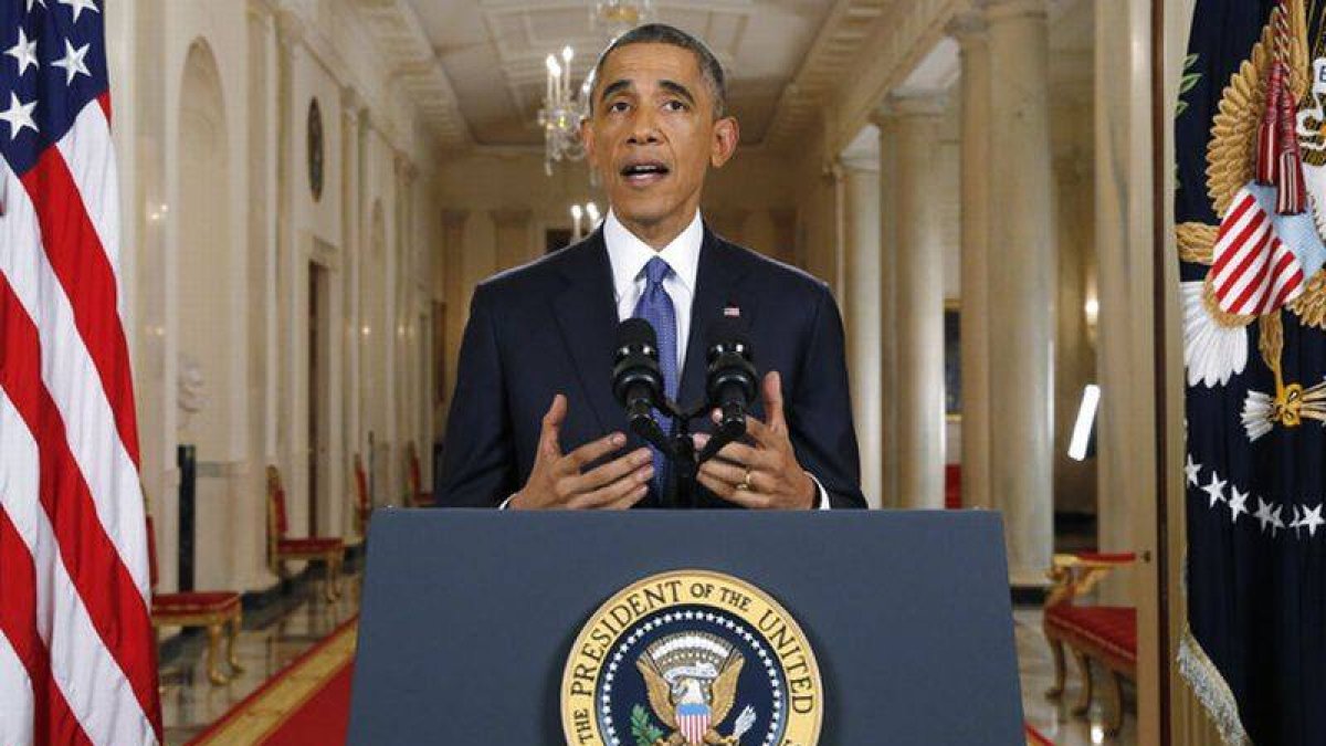 Barack Obama, durante su discurso sobre política migratoria, este jueves en la Casa Blanca.-Foto: AP / JIM BOURG