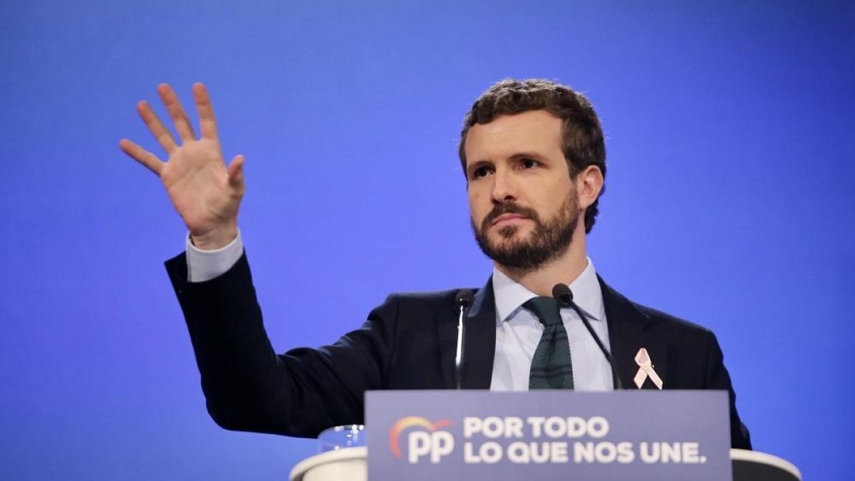 El presidente nacional del PP, Pablo Casado, en la XXV Intermunicipal del Partido Popular.-ICAL