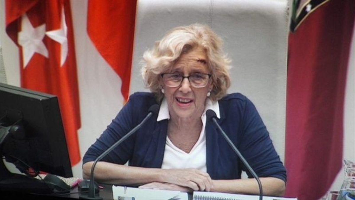 Carmena en el Debate sobre el Estado de la Ciudad.-EL PERIÓDICO