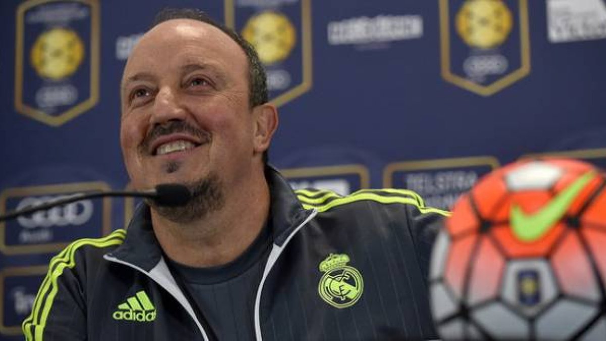 Rafael Benítez, en la rueda de prensia previa al partido de pretemporada contra el Manchester City en Melbourne.-Foto: AFP / PAUL CROCK