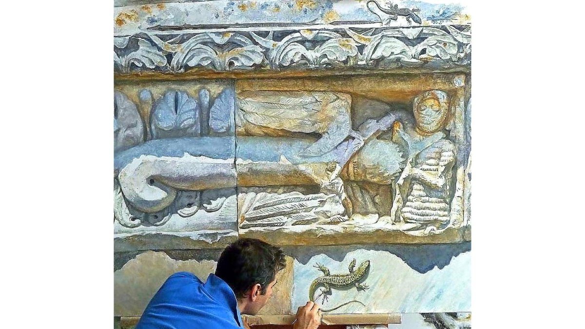 Daniel Yordanov trabajando en una de sus obras.-CÉSAR DEL VALLE