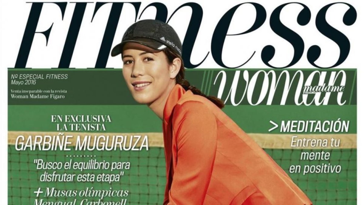 La tenista Garbiñe Muguruza protagonista la portada de 'Fitness Woman'.-