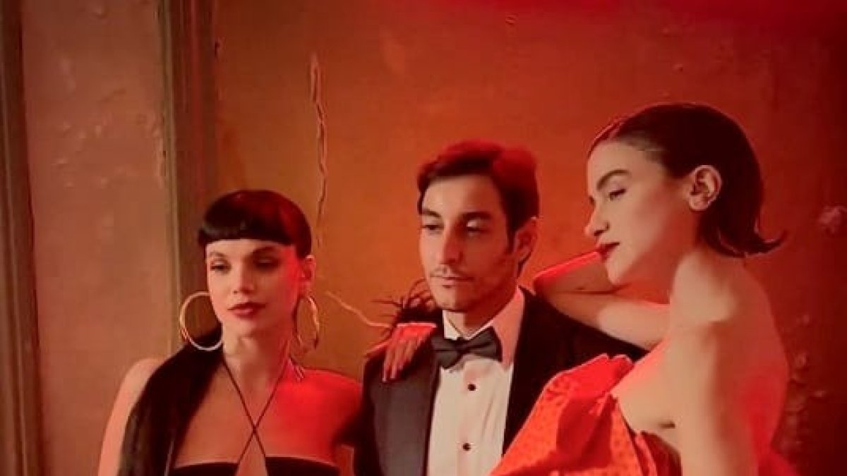 Martina Cariddi, Nicolás Montenegro y Carla Derkas en la fiesta VIP de los Goya en el Club 1844 en el Círculo de Recreo. -NICOLÁS MONTENEGRO