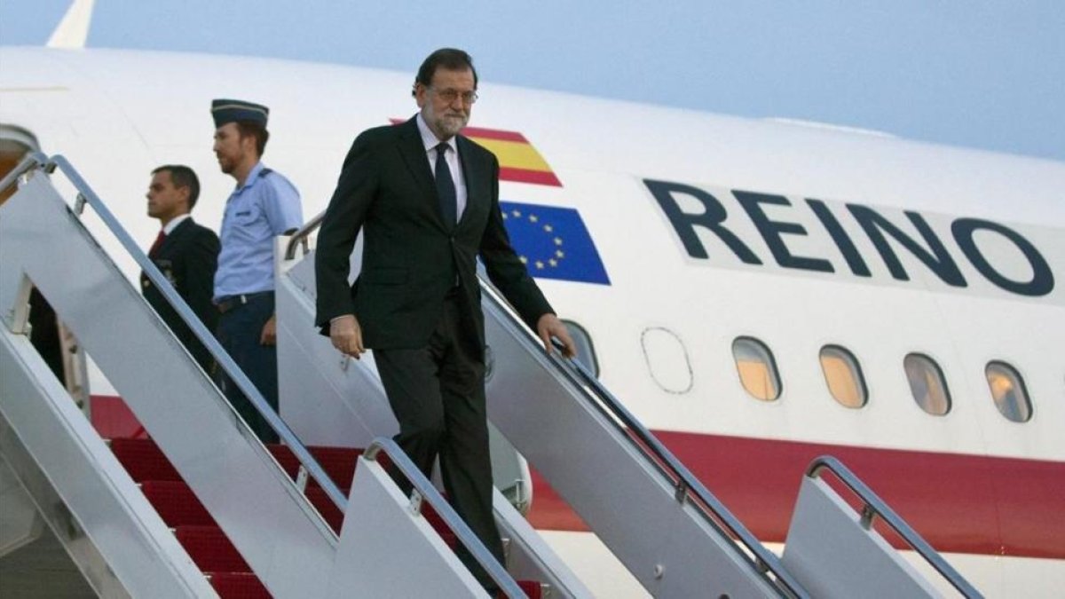 Imagen de la llegada de Rajoy a Washington-DIEGO CRESPO