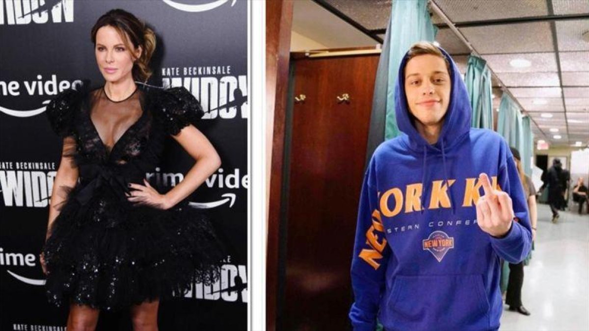 La actriz británica Kate Beckinsale, de 45 años, y el cómico estadounidense Pete Davidson, de 25.-EL PERIÓDICO