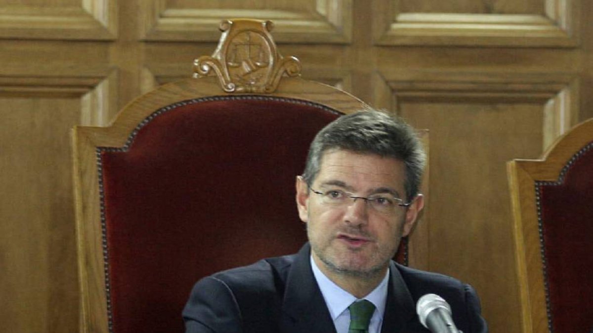El ministro de Justicia, Rafael Catalá, durante la clausura del primer Foro sobre la Administración de Justicia en Soria-Efe
