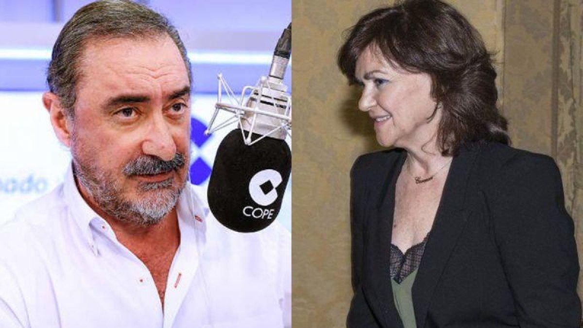 Carlos Herrera y Carmen Calvo.-EL PERIÓDICO