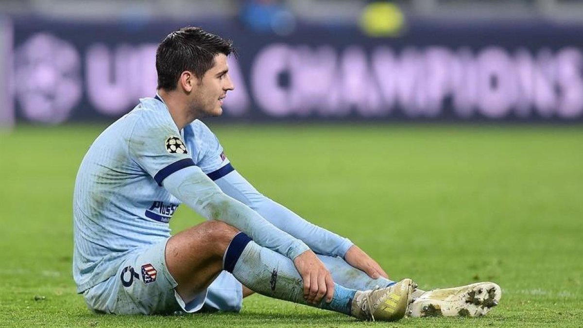 Morata, este martes en Tiurín.-EFE