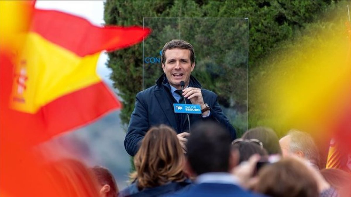 El líder del PP, Pablo Casado, en un acto público en Toledo.-EFE / ISMAEL HERRERO