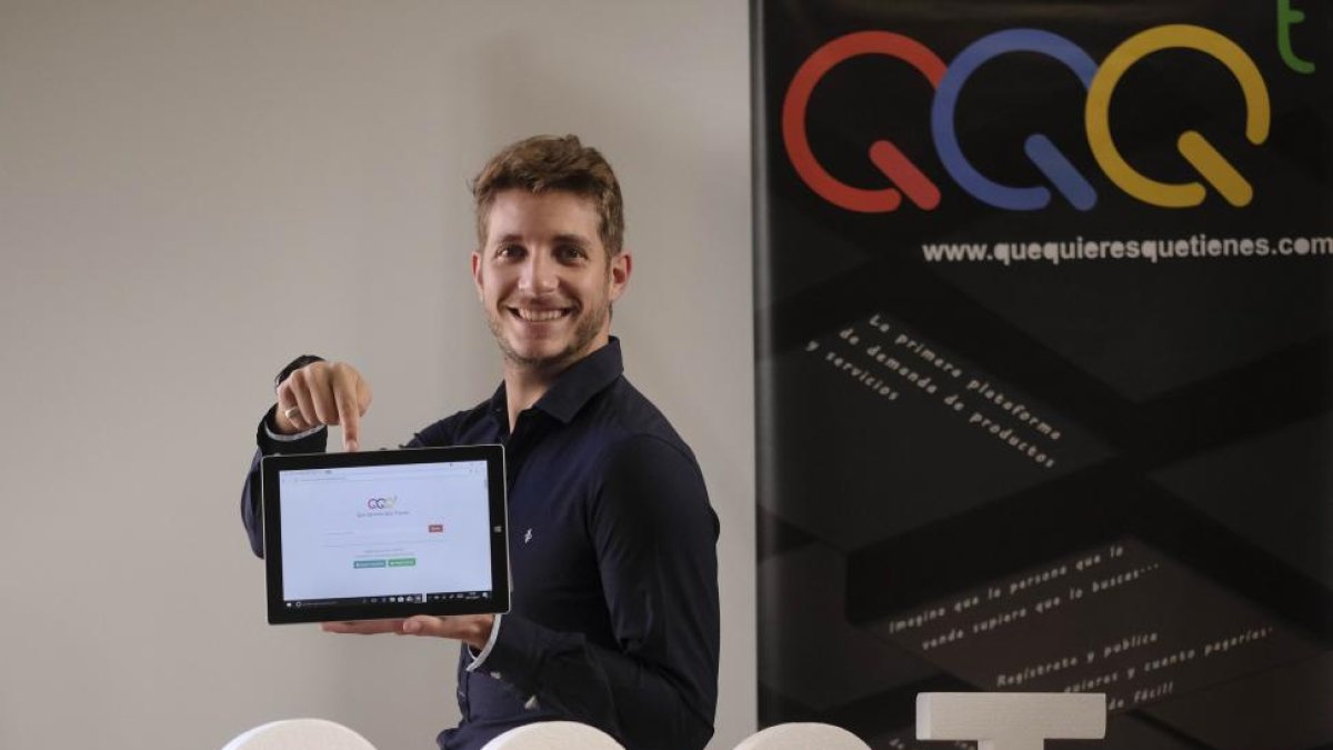 Rubén Martín, CEO de QQQT, en las instalaciones de su empresa en Salamanca.-ENRIQUE CARRASCAL