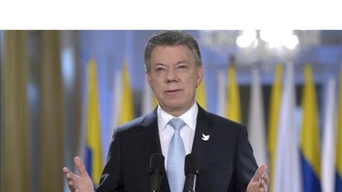 El presidente Juan Manuel Santos, durante su alocución al país sobre el proceso de paz.-EFRAÍN HERRERA / EFE