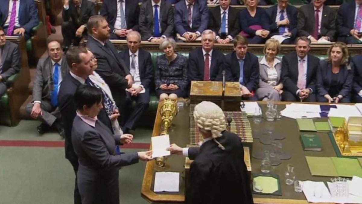 Comunicación del resultado de la votación sobre el 'brexit' en la Cámara de los Comunes.-AFP / PRU