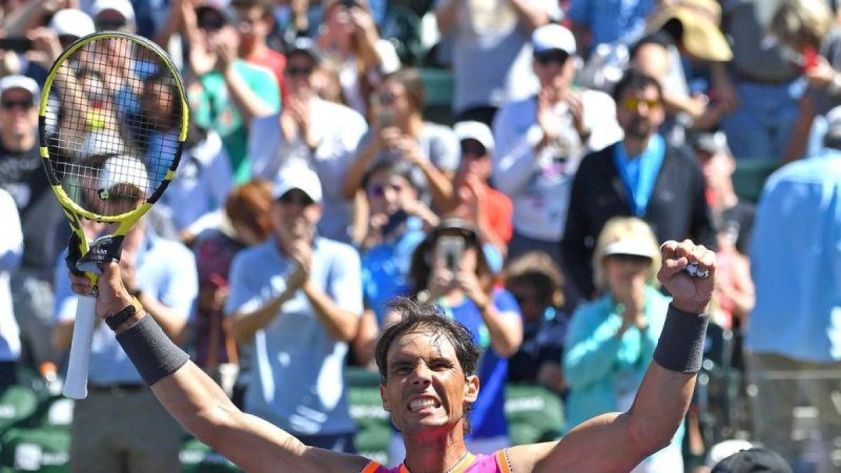 Nadal celebra su triunfo ante Krajinovic.-USA TODAY