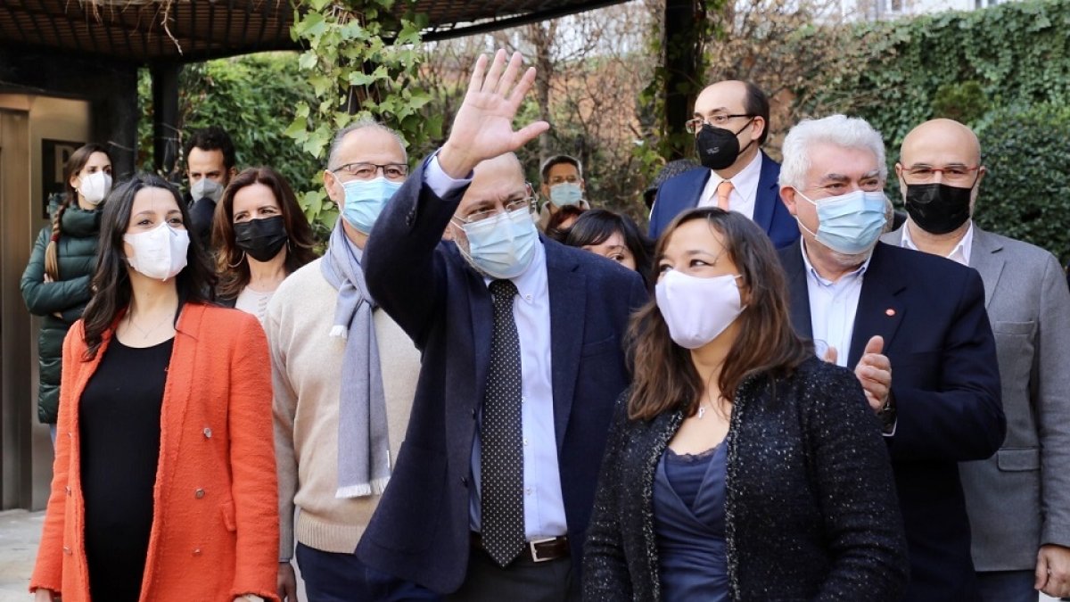 Acto de presentación de candidaturas de Cs en Castilla y León con la presidenta del partido, Inés Arrimadas; el exvicepresidente y candidato a la Junta, Francisco Igea, y la coordinadora autonómica, Gemma Villarroel. - ICAL