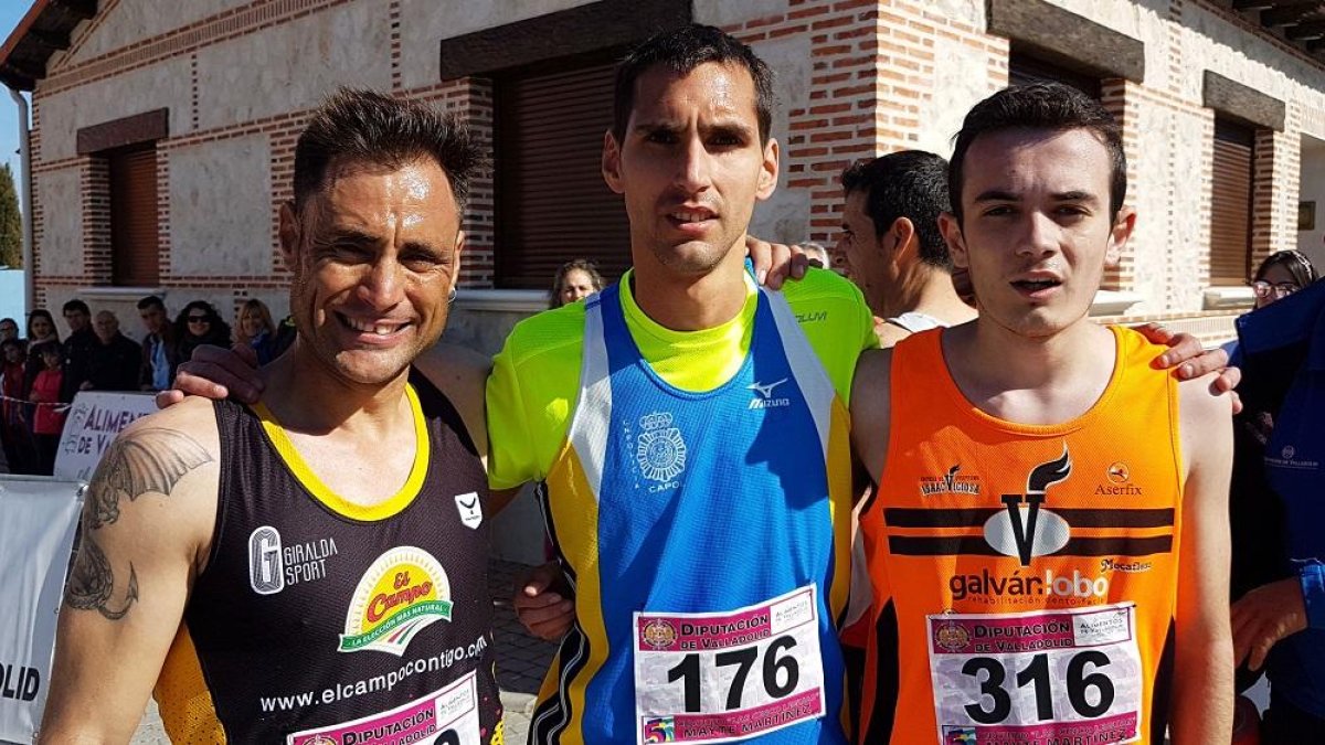 Podio masculino de la Legua disputada en Velascálvaro.-EL MUNDO