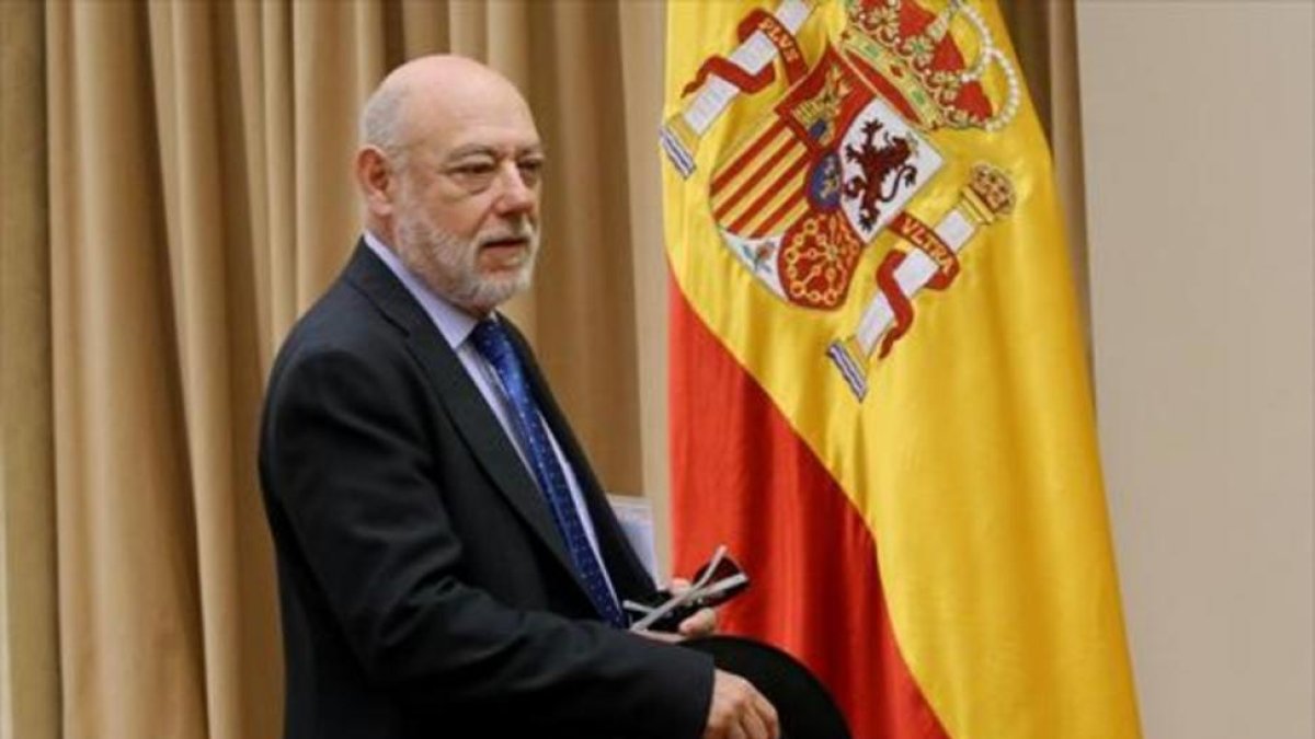 El fiscal general del Estado, José Manuel Maza, en el Congreso, el 1 de marzo.-JUAN MANUEL PRATS