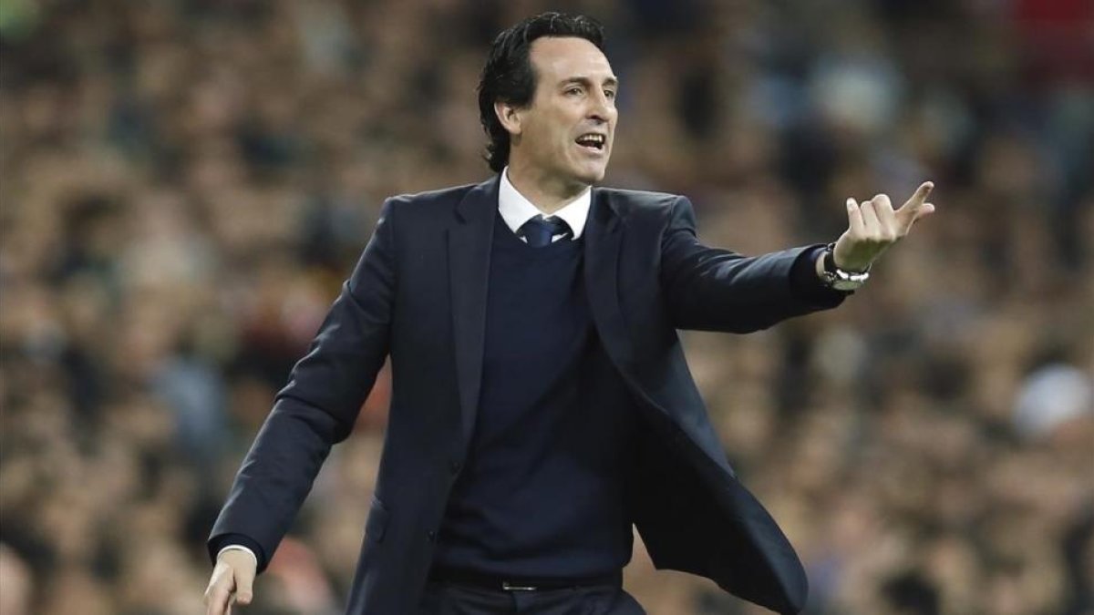 Unai Emery, en el Bernabéu, donde salió derrotado con el Paris SG (3-1).-/ AP / FRANCISCO SECO