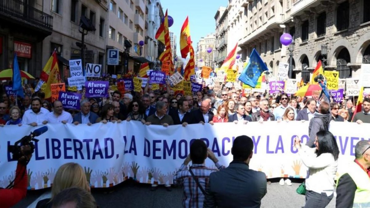 Manifestación de Societat Civil Catalana del pasado 19 de marzo de 2017-ACN / JULIA PEREZ
