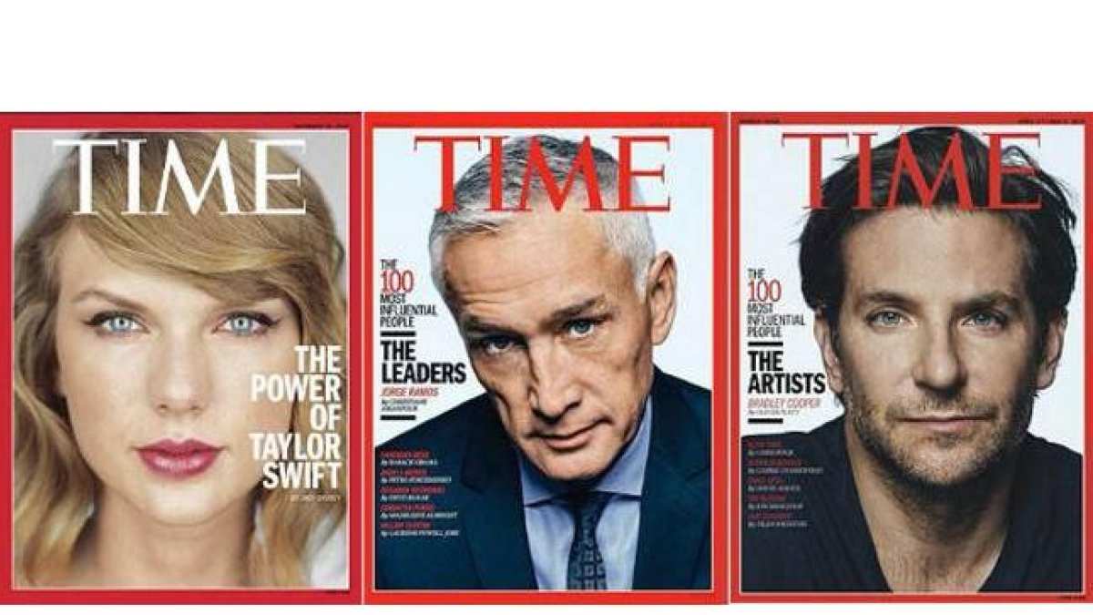 Taylor Swift, Jorge Ramos y Bradley Cooper, portadas de 'Time'.-