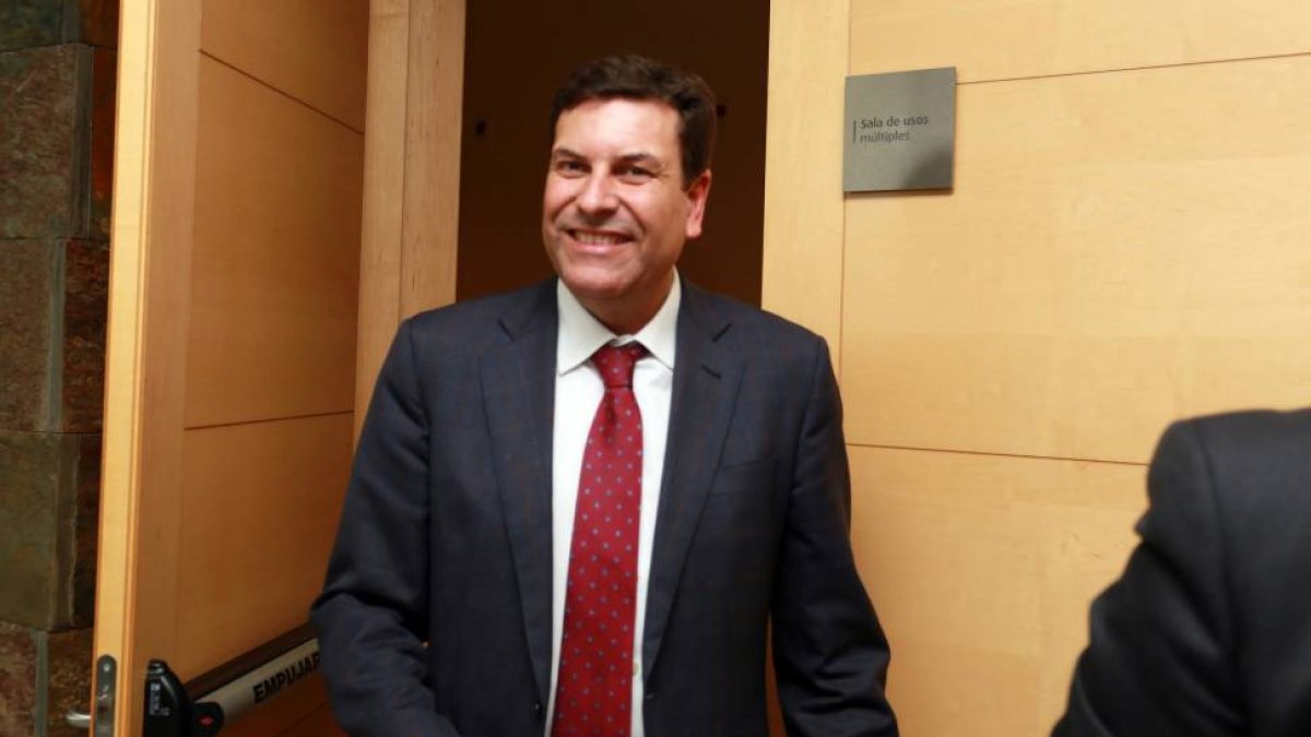 Carlos Fernández Carriedo al finalizar la reunión del Grupo Parlamentario Popular-Ical