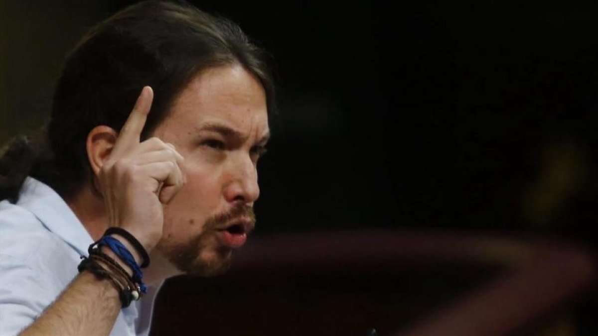 Pablo Iglesias interviene en el Congreso de los Diputados.-AGUSTIN CATALAN
