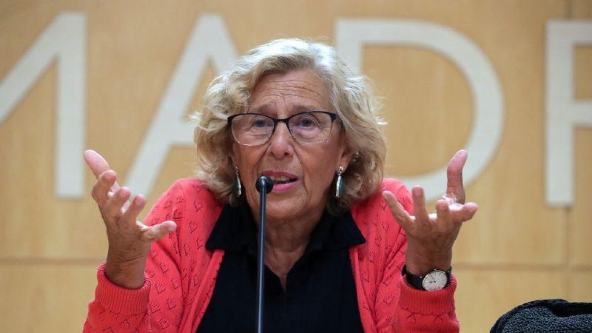 Manuela Carmena, en una rueda de prensa.-ZIPI (EFE)