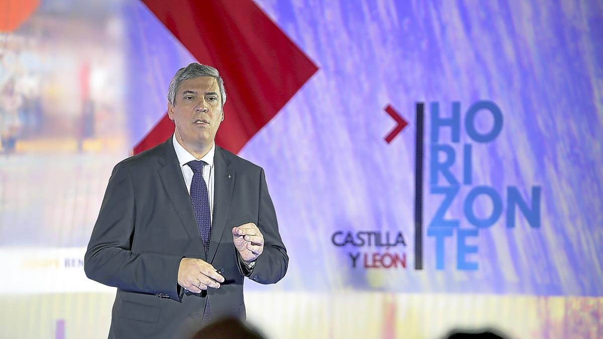 José Vicente de los Mozos, durante su intervención en el Foro Horizonte organizado por Televisión Castilla y León.-ICAL