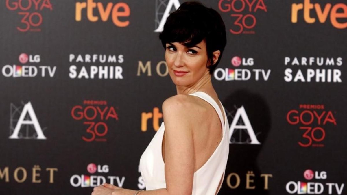 Paz Vega, el año pasado, en la alfombra roja de los Premios Goya.-JUAN MANUEL PRATS