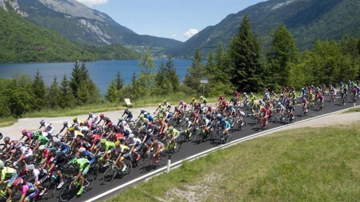 Imagen del pelotón del Giro.-EFE / CLAUDIO PERI