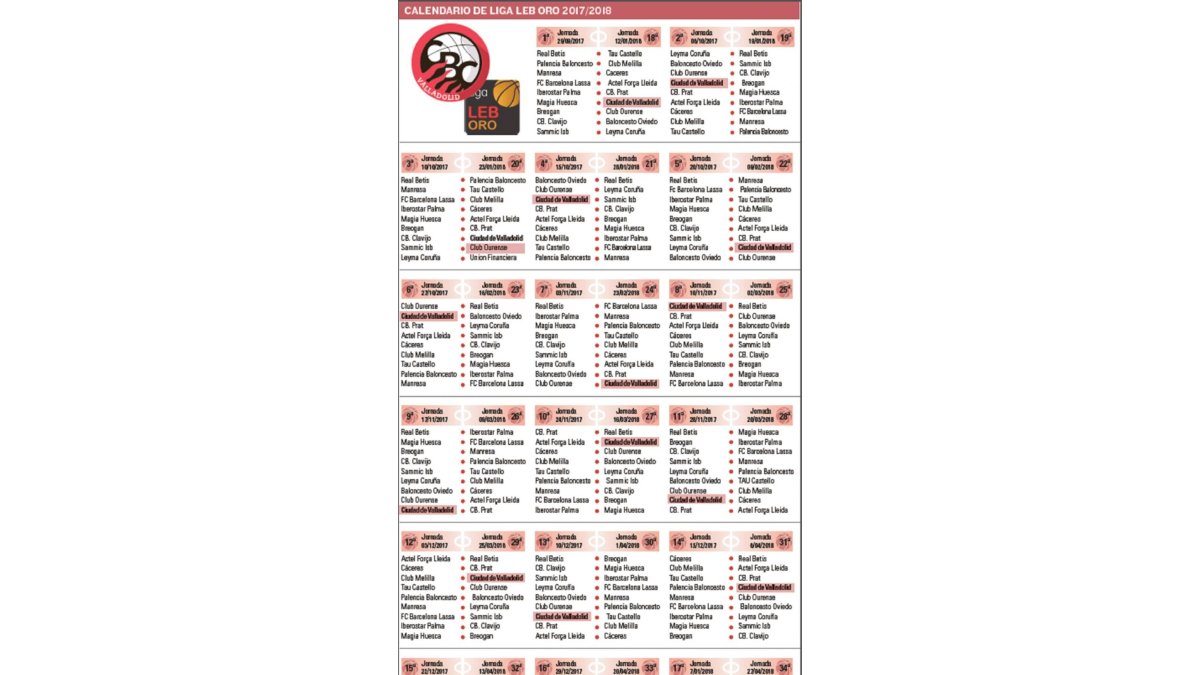 Calendario LEB Oro-EL MUNDO