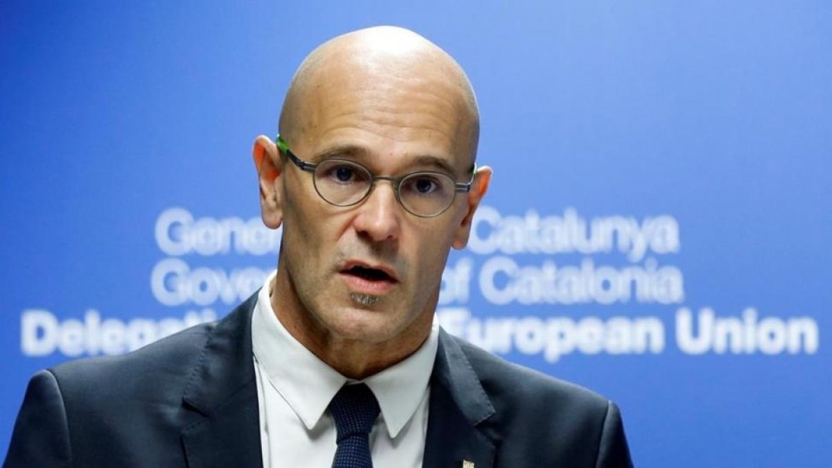Raül Romeva durante una intervención en Bruselas.-REUTERS