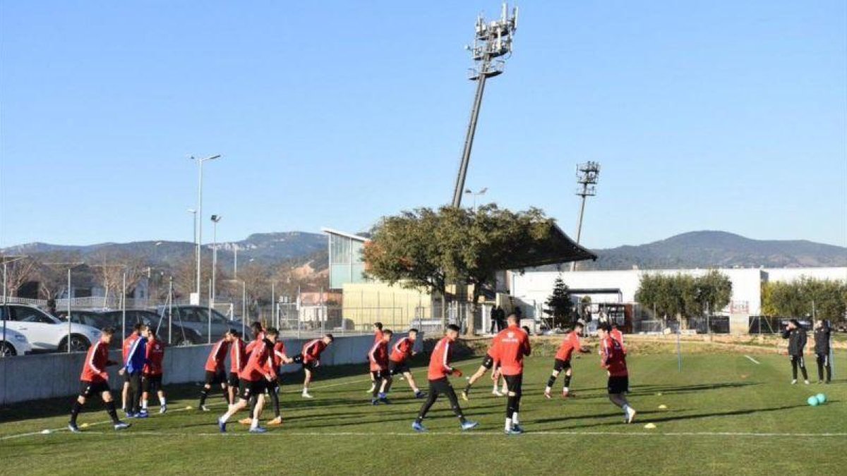 Un entrenamiento del Reus Deportiu.-