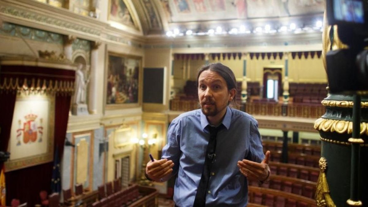 Pablo Iglesias, en el Congreso de los Diputados.-PAUL HANNA