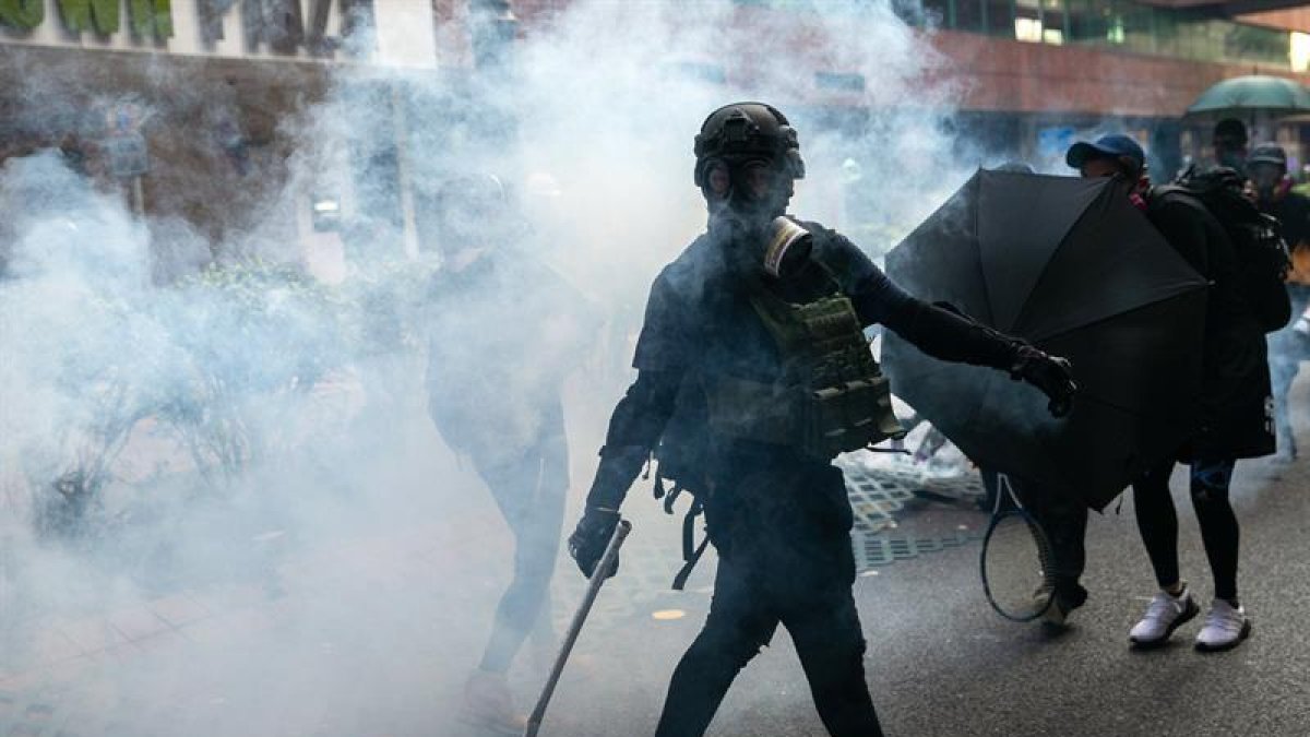 Manifestación en Hong Kong.-EFE
