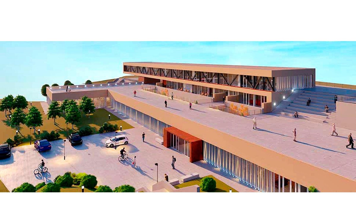 Infografía del nuevo edificio que albergará el centro de mayores y la biblioteca de Parquesol. - E. M.