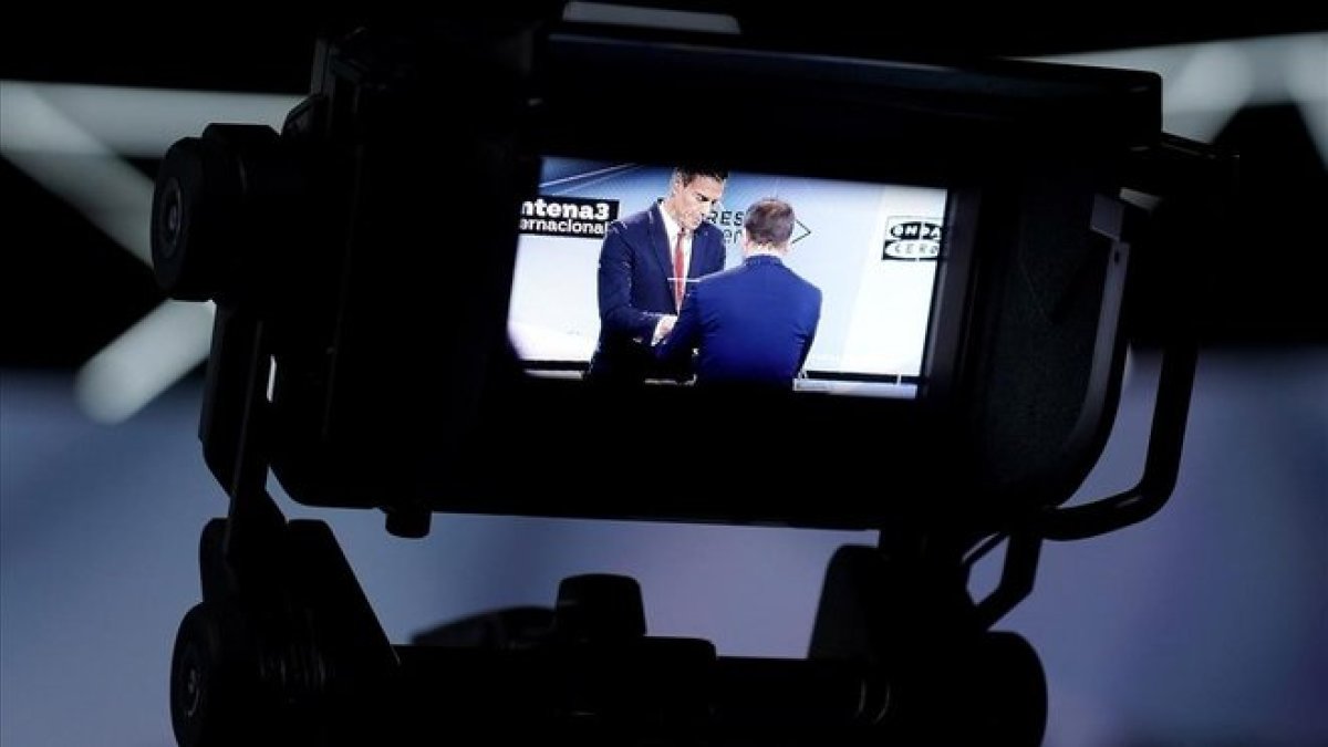 Pedro Sánchez, antes del debate electoral de Atresmedia-JOSÉ LUIS ROCA